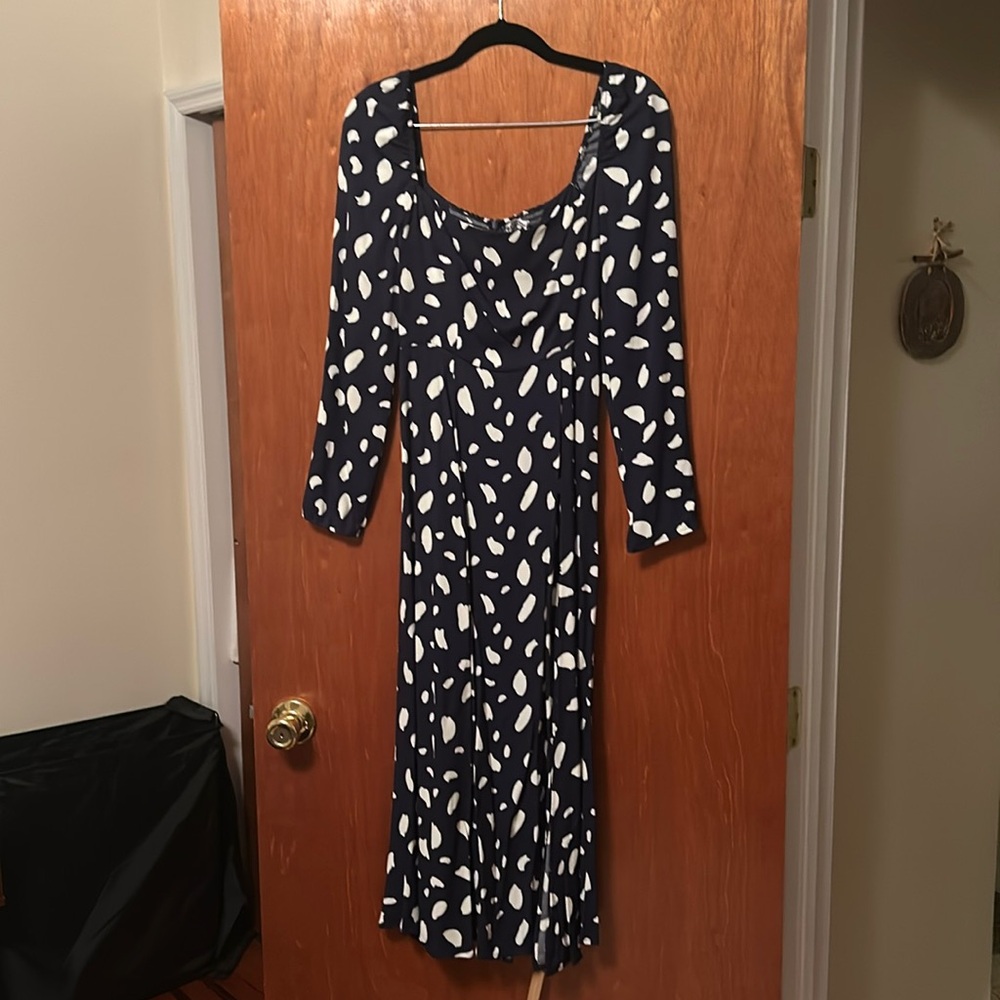 Navy dress from Reformation